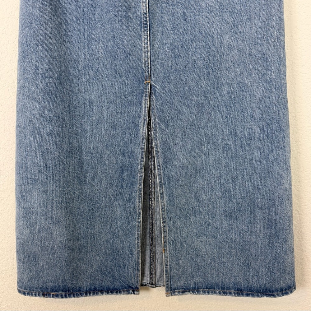 Aritzia Denim Forum The Nina High-Rise Maxi Slim Denim Skirt Size 27 - Picture 8 of 12